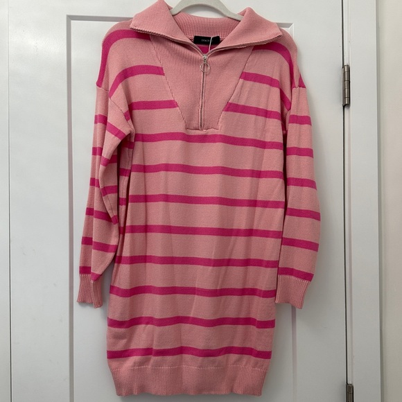 *NWT* Pink Striped Knit Dress - Picture 1 of 11